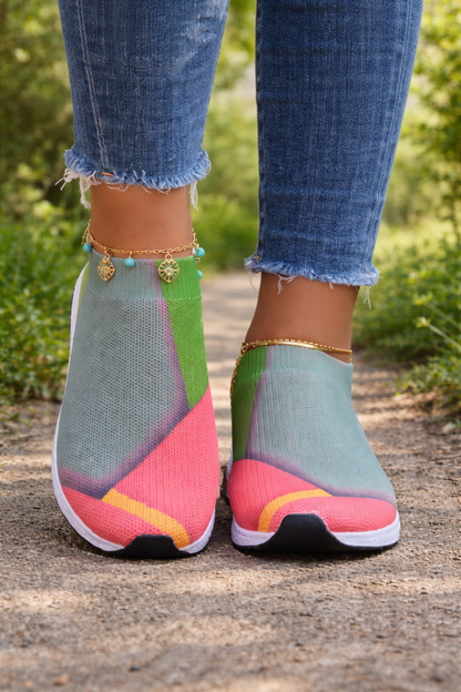 Teniși Cristina Color Block - Confort respirabil din plasă