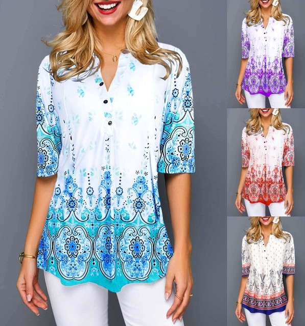 Boho Print Cristina Gore Comfortable Everyday Shirt
