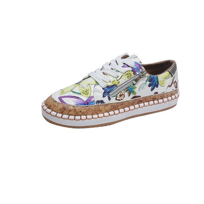 Pantofi Cristina cu imprimeu floral - Fermoar lateral confortabil