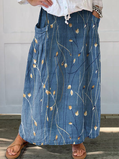 Fustă retro cu buzunar Cristina Gore, model floral, de zi cu zi