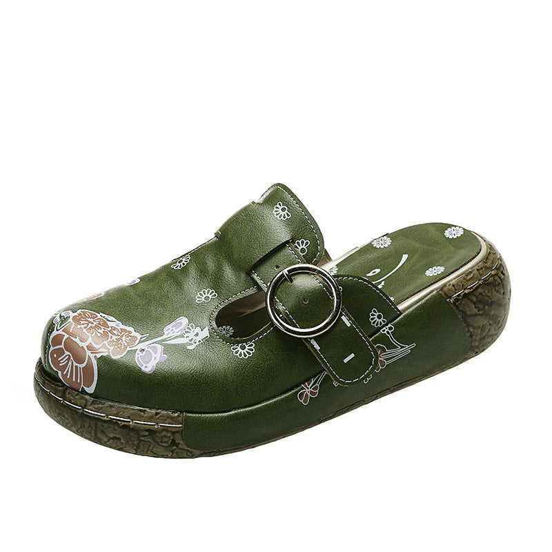 Sandale cu platformă și imprimeu floral boho Cristina Gore