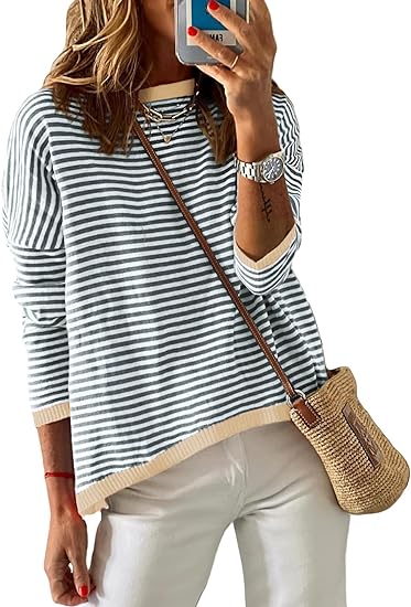 Hanorac cu dungi Cristina - Garnitură contrastantă