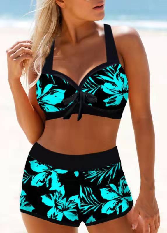 Bikini cu talie înaltă și imprimeu floral de Cristina Gore