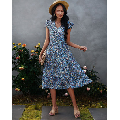 Rochie midi elegantă cu imprimeu floral de Cristina Gore
