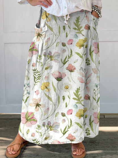 Fustă retro cu buzunar Cristina Gore, model floral, de zi cu zi