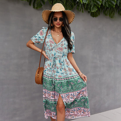 Boho Floral Printed Dress Cristina Gore Summer Style