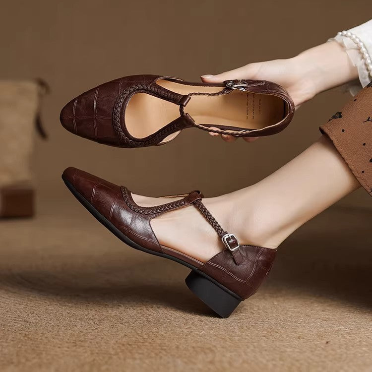 Retro Mary Jane Chunky Heels by Cristina Gore