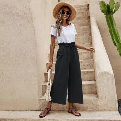 Pantaloni largi din in, inspirați de Pinterest, de la Cristina Gore