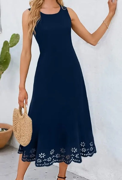 Rochie midi fără mâneci, cu linie A, de Cristina Gore
