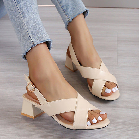 Chic Block Heel Sandals Cristina Gore Ankle Strap
