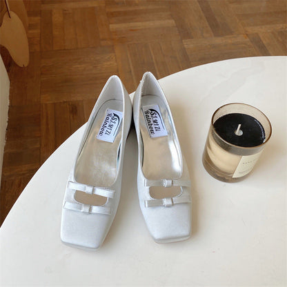 Pantofi Mary Jane Cristina - Vârf pătrat de culoarea bomboanelor