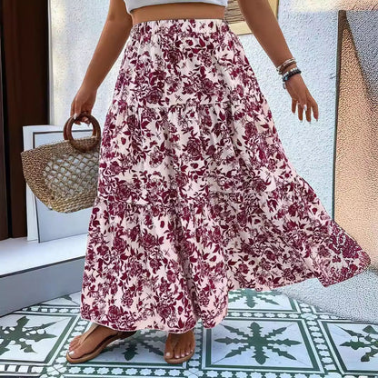 Fustă maxi Cristina Gore cu imprimeu floral, mărime mare