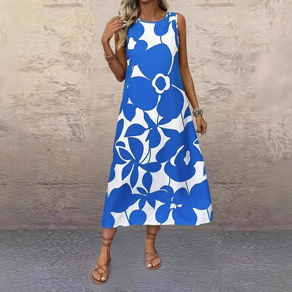 Rochie de vară fără mâneci cu imprimeu floral îndrăzneț Cristina Gore