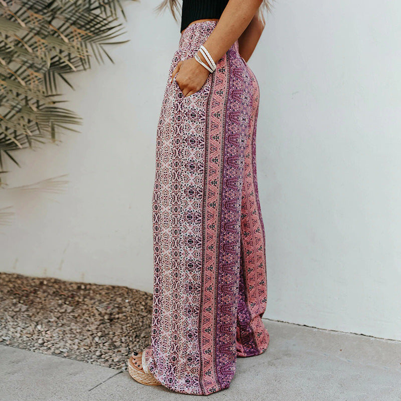 Pantaloni largi cu imprimeu boho de Cristina Gore