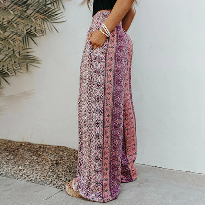 Pantaloni largi cu imprimeu boho de Cristina Gore