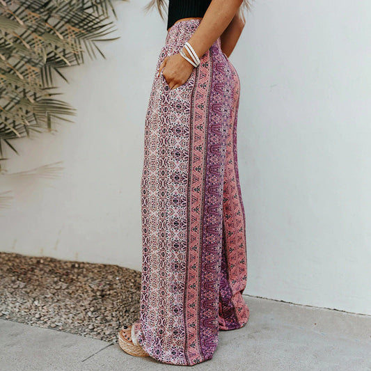Pantaloni largi cu imprimeu boho de Cristina Gore