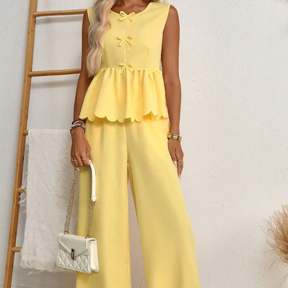 Set elegant de două piese Cristina Gore galben