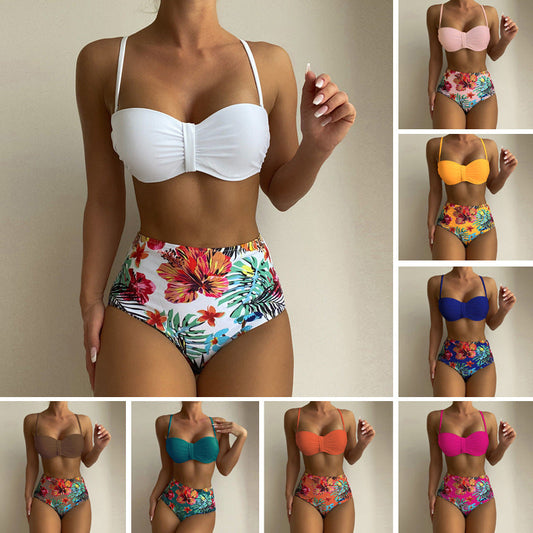 Floral Print High Waist Bikini by Cristina Gore