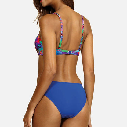 Set bikini Cristina Gore cu imprimeu floral și spate decolteu