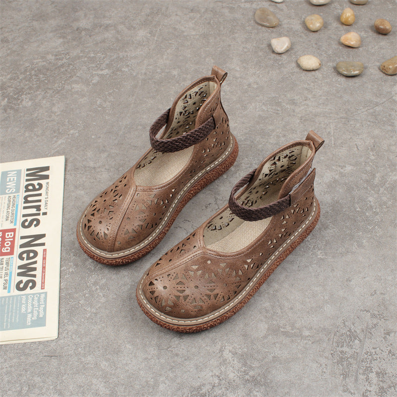 Pantofi retro cu platformă Cristina - Design ajurat