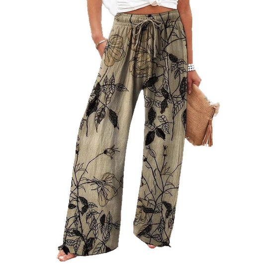 Pantaloni de yoga cu talie înaltă și imprimeu floral de Cristina Gore