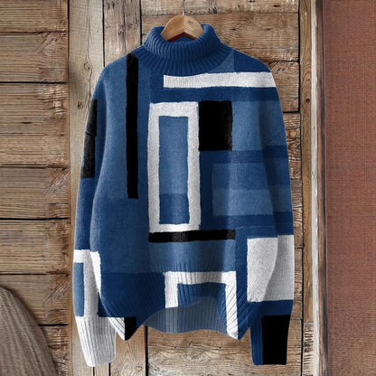 Pulover cu guler înalt Cristina - Imprimeu festiv cu pisici