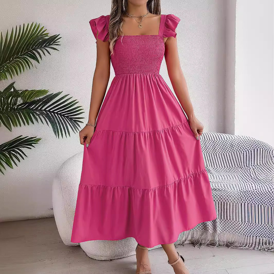 Rochie elegantă de vară midi fără mâneci de la Cristina Gore