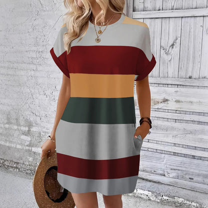 Rochie de mătase cu dungi, culoarea laptelui, de Cristina Gore