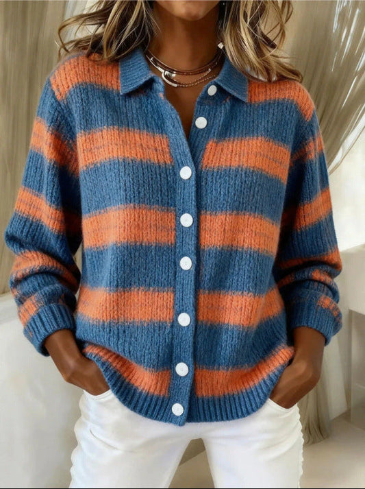 Bluză cardigan confortabilă cu dungi de Cristina Gore