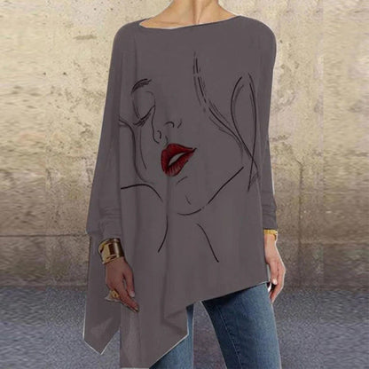 Tricou Cristina Gore cu croială lejeră artistică pentru femei