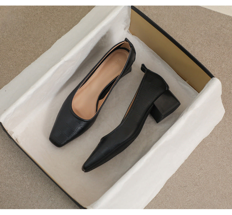 Pantofi cu vârf pătrat Cristina și talpă groasă - Confort modern