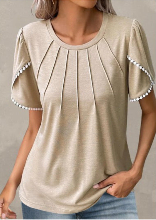 Tricou elegant de vară cu mânecă tip lalea Cristina Gore