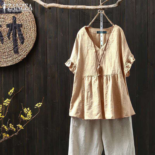 Bluză din bumbac cu volane, inspirată de Pinterest, de Cristina Gore