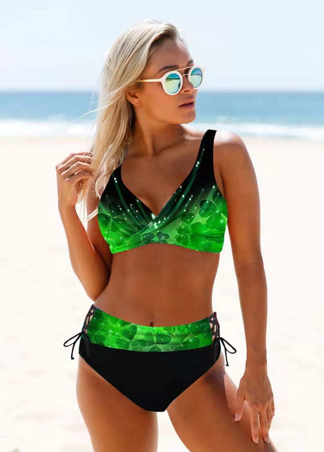 Bikini vibrant cu talie înaltă de Cristina Gore