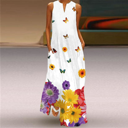 Rochie lungă cu imprimeu vibrant Cristina Gore