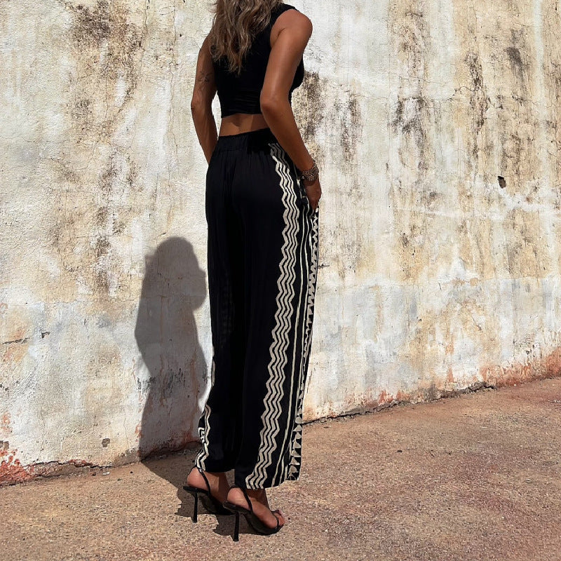 Pantaloni harem cu imprimeu boho Cristina Gore