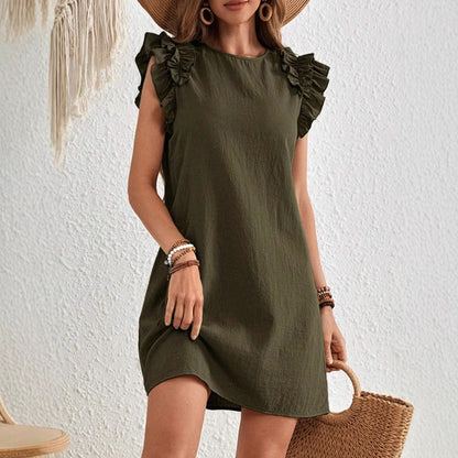Rochie de vară elegantă cu mâneci volane Cristina Gore
