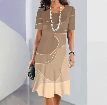 Rochie trapez Cristina cu imprimeu 3D - Inspirație casual