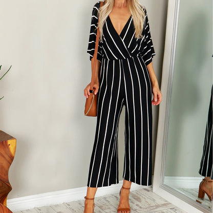 Chic Striped Cristina Gore Wide-Leg Jumpsuit