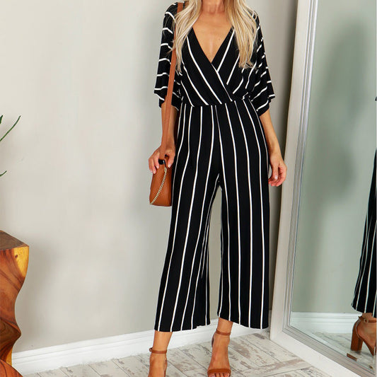 Chic Striped Cristina Gore Wide-Leg Jumpsuit