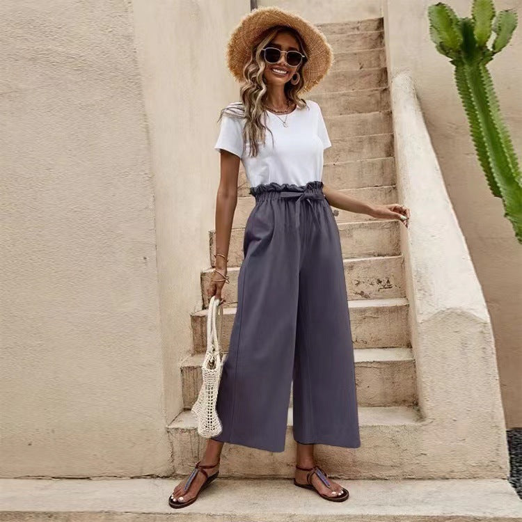 Pantaloni largi din in, inspirați de Pinterest, de la Cristina Gore