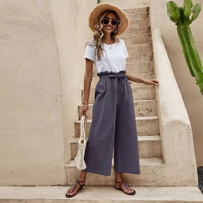 Pantaloni largi din in, inspirați de Pinterest, de la Cristina Gore