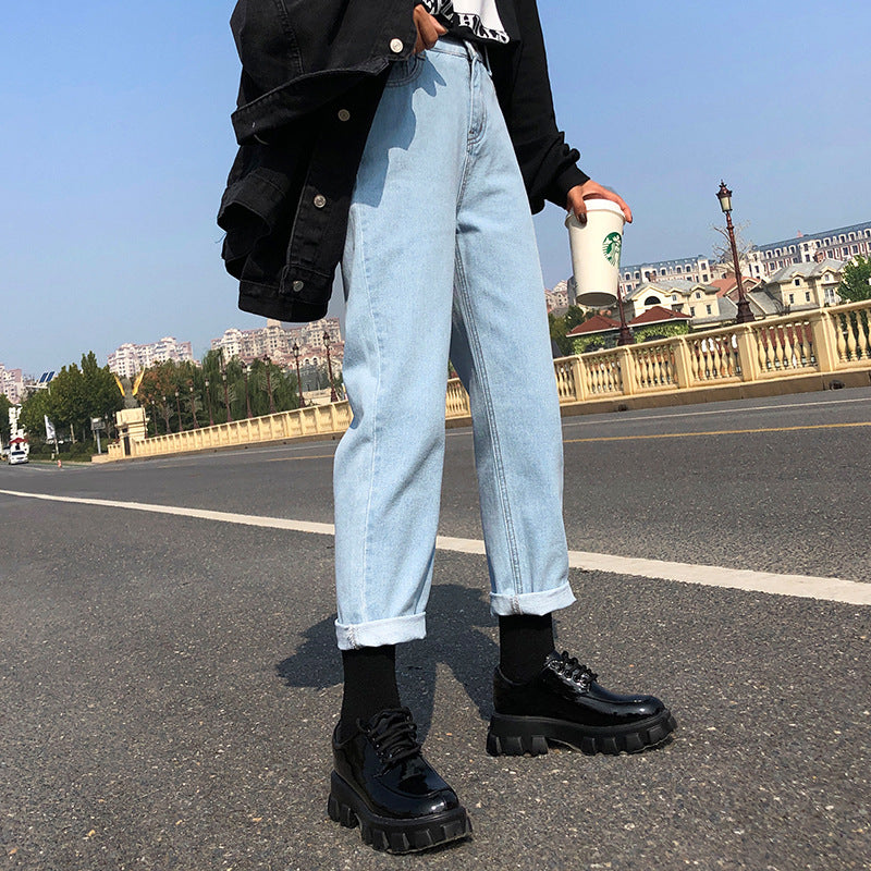 Pantaloni din denim cu croi larg Cristina - Blugi cu croială lejeră