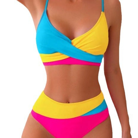 Bikini Cristina color block - Design contrastant și vibrant