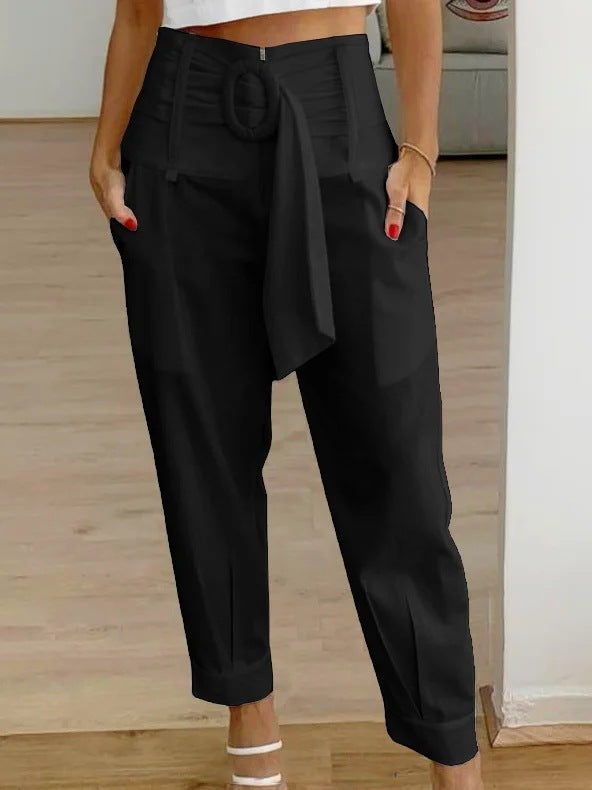 Pantaloni scurți din in cu imprimeu floral Cristina Gore pentru femei