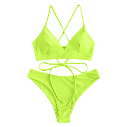 Bikini solid cu bretele de Cristina Gore