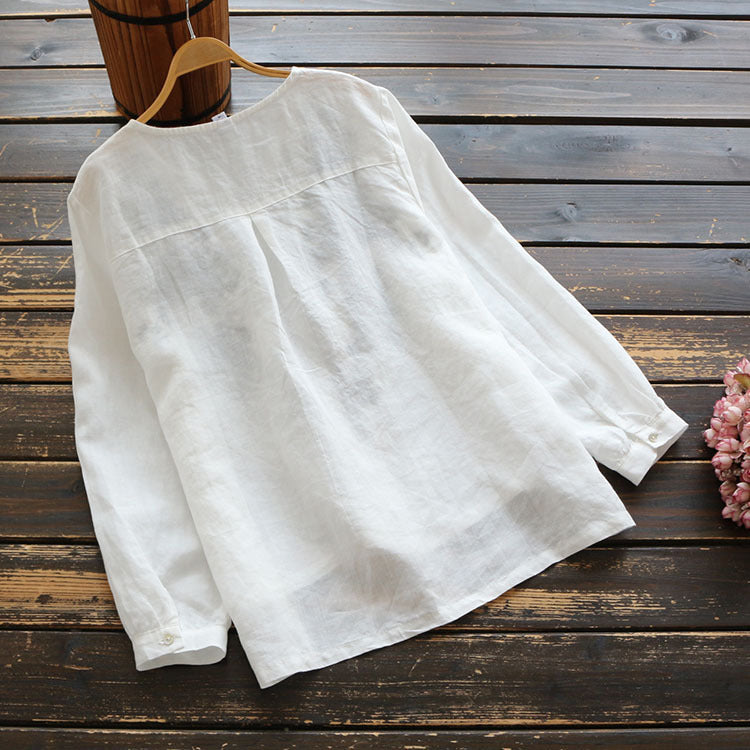 Top vintage din in brodat cu decolteu în V de Cristina Gore