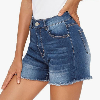 Pantaloni scurți din denim cu talie înaltă, slim fit, de Cristina Gore