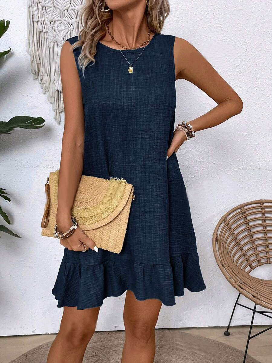 Rochie de vară fără mâneci cu volane de Cristina Gore