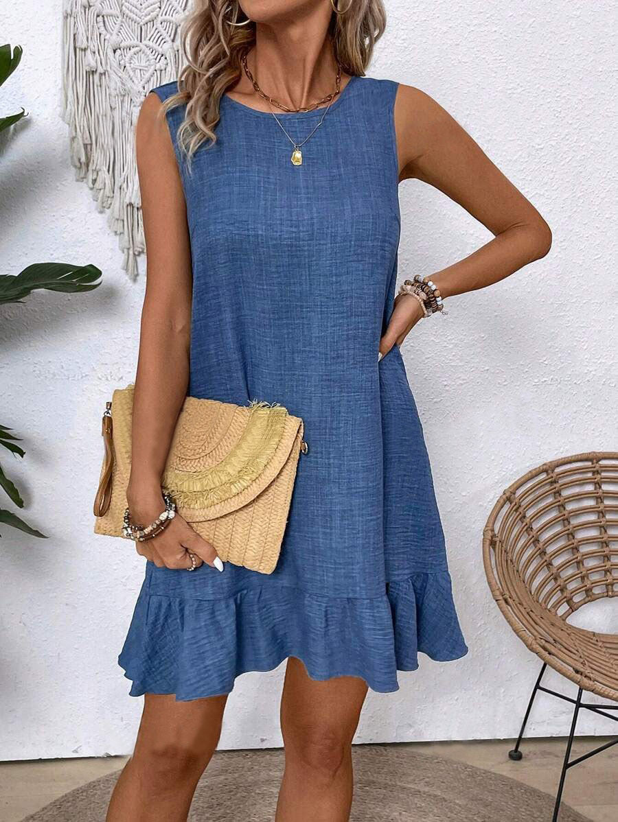 Rochie de vară fără mâneci cu volane de Cristina Gore